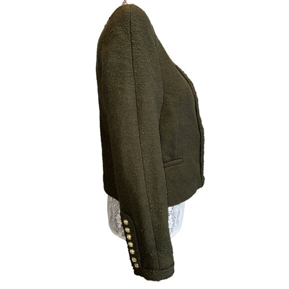 Zara Olive Green Blazer with Gold Buttons - Picture 9 of 11